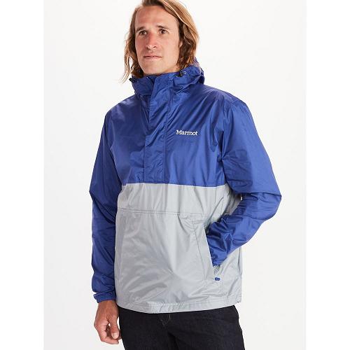 Marmot Rain Jacket Grey Blue NZ - PreCip Eco Jackets Mens NZ3067198